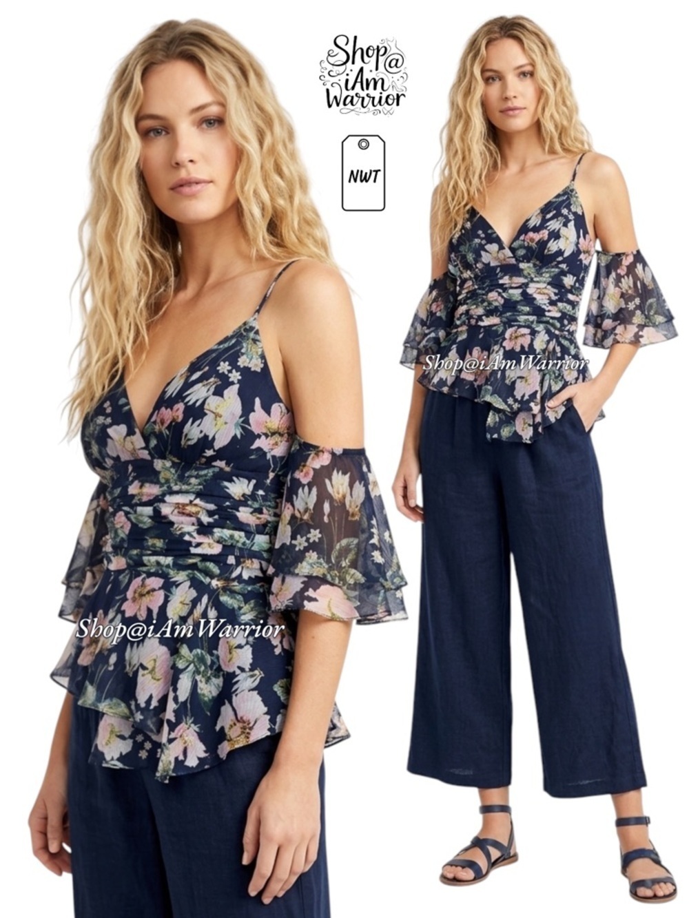 The Jetset Diaries NWT floral cold shoulder top *shop@iamwarrior